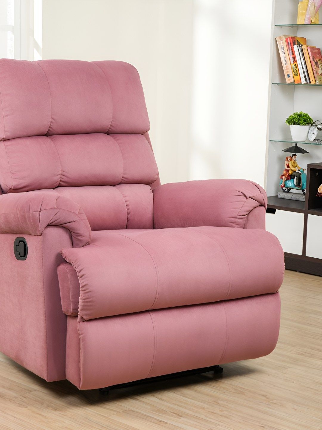 SOLIS Royale - The Desired Comfort Mauve Fabric Manual Recliner Sofa Chair