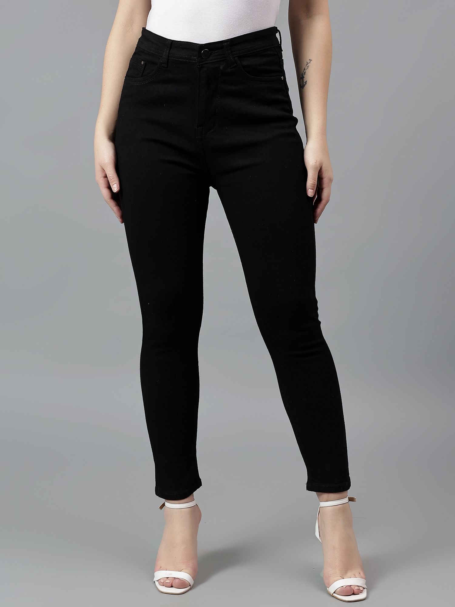POMPOUS Women Jean Slim Fit High-Rise Stretchable Jeans