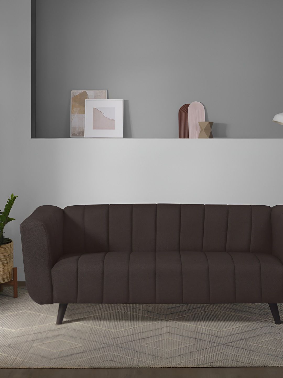 Sleepyhead Kiki 3 Seater Sofa Fabric Earth Brown 3 Person Sofa