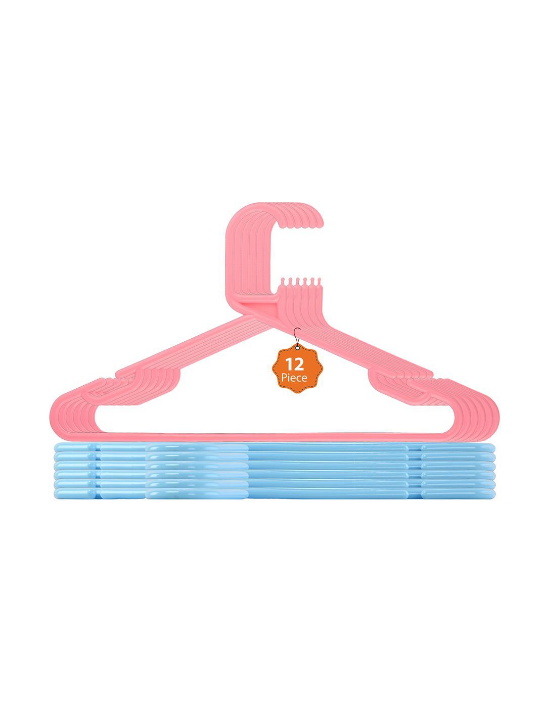 Kuber Industries Pink & Blue Pack Of 12 Hangers For Wardrobe