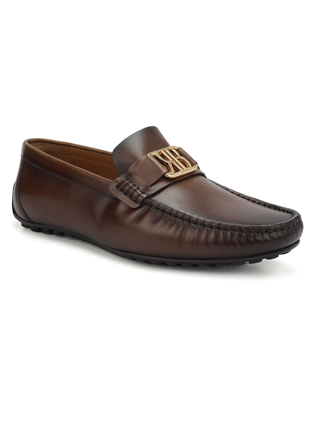 ROSSO BRUNELLO Men Textured Formal Loafers-picture-21