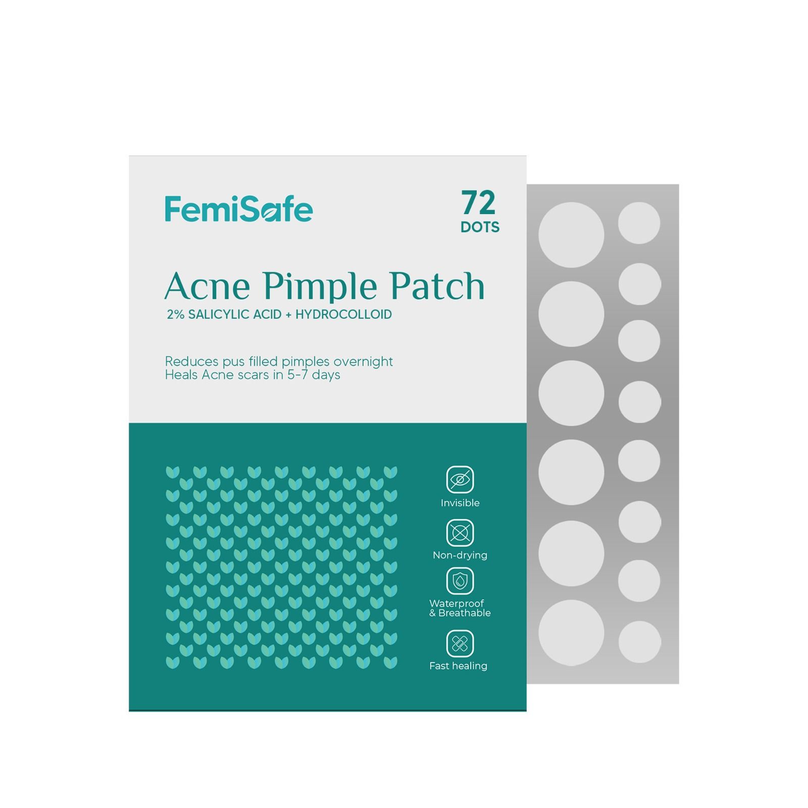 FEMISAFE Acne Pimple Patch With 2% Salicylic Acid & Hydrocolloid - 72 Dots-picture-15