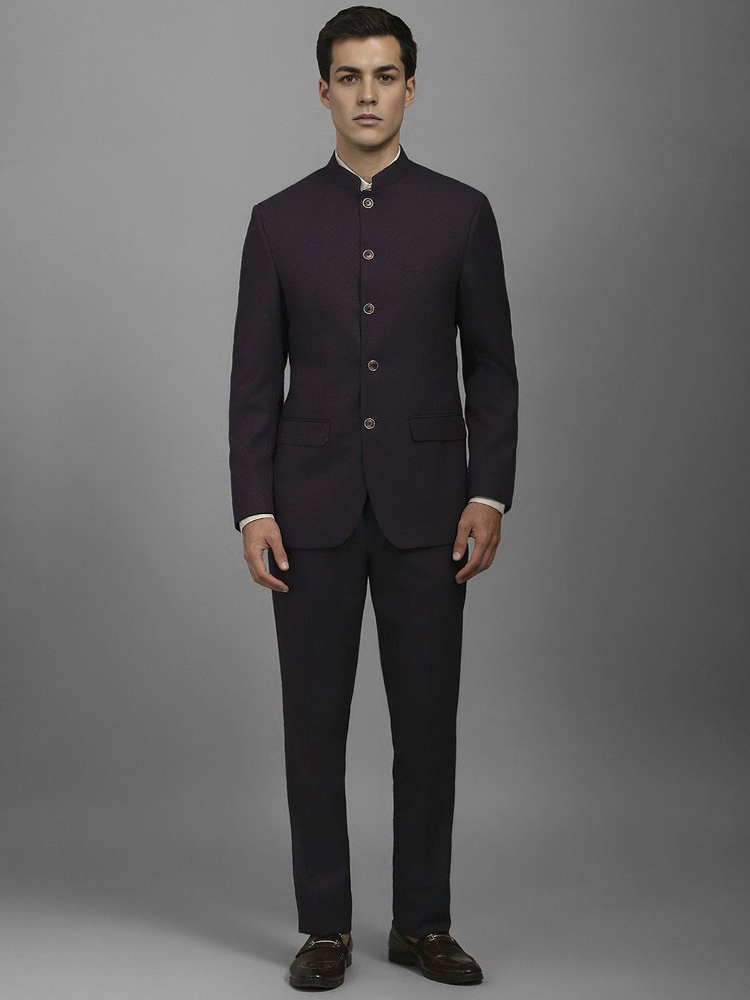 Louis Philippe Textured Single-Breasted Two Piece Formal Suit-picture-16