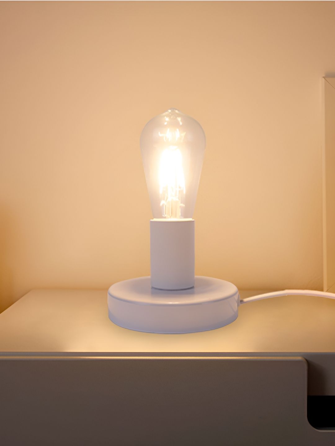 Homesake White Metal Industrial Frusturical Shaped Table Lamp-image-49