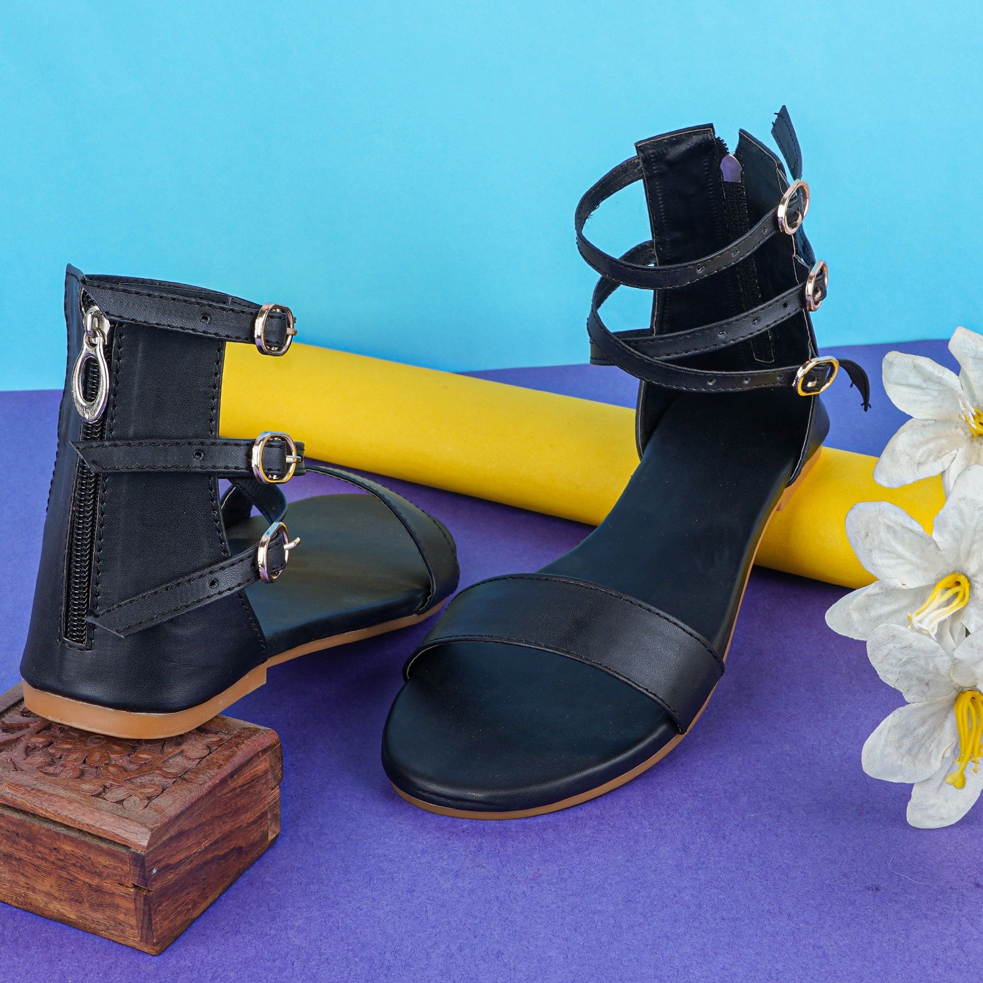 BAESD Women Embellished Open Toe Flats-picture-27