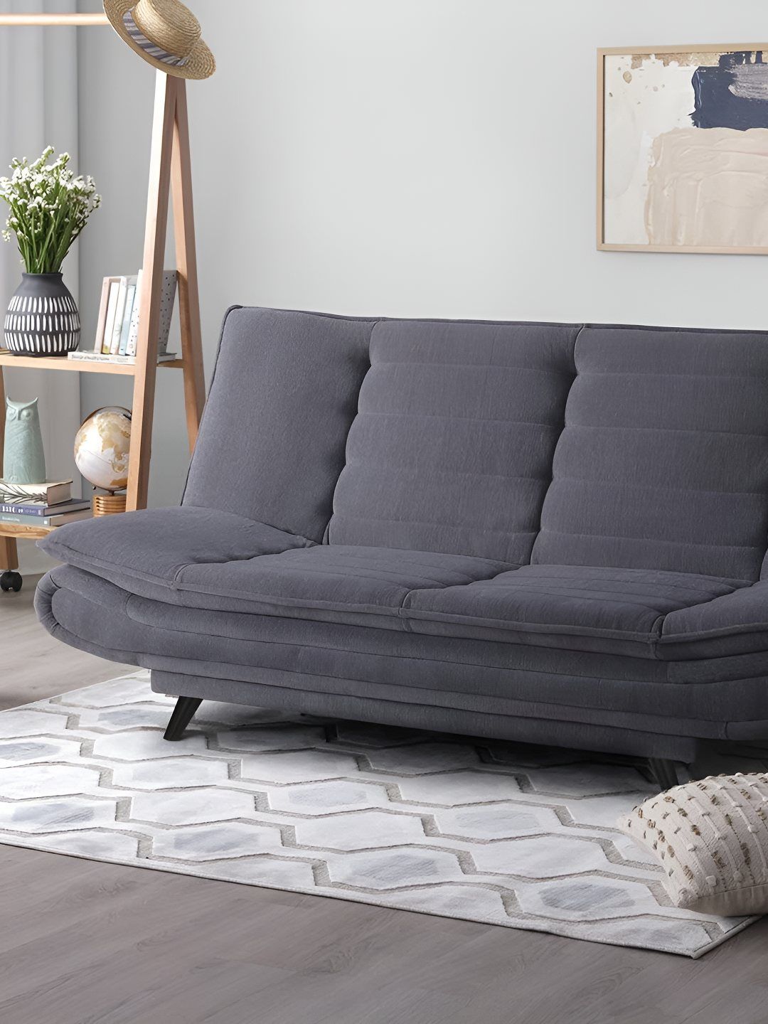 Sleepyhead SofaBed Two Foldable 3 Seater Sofa Cum Bed Fabric Ash Grey 3 Person Sofa-picture-19