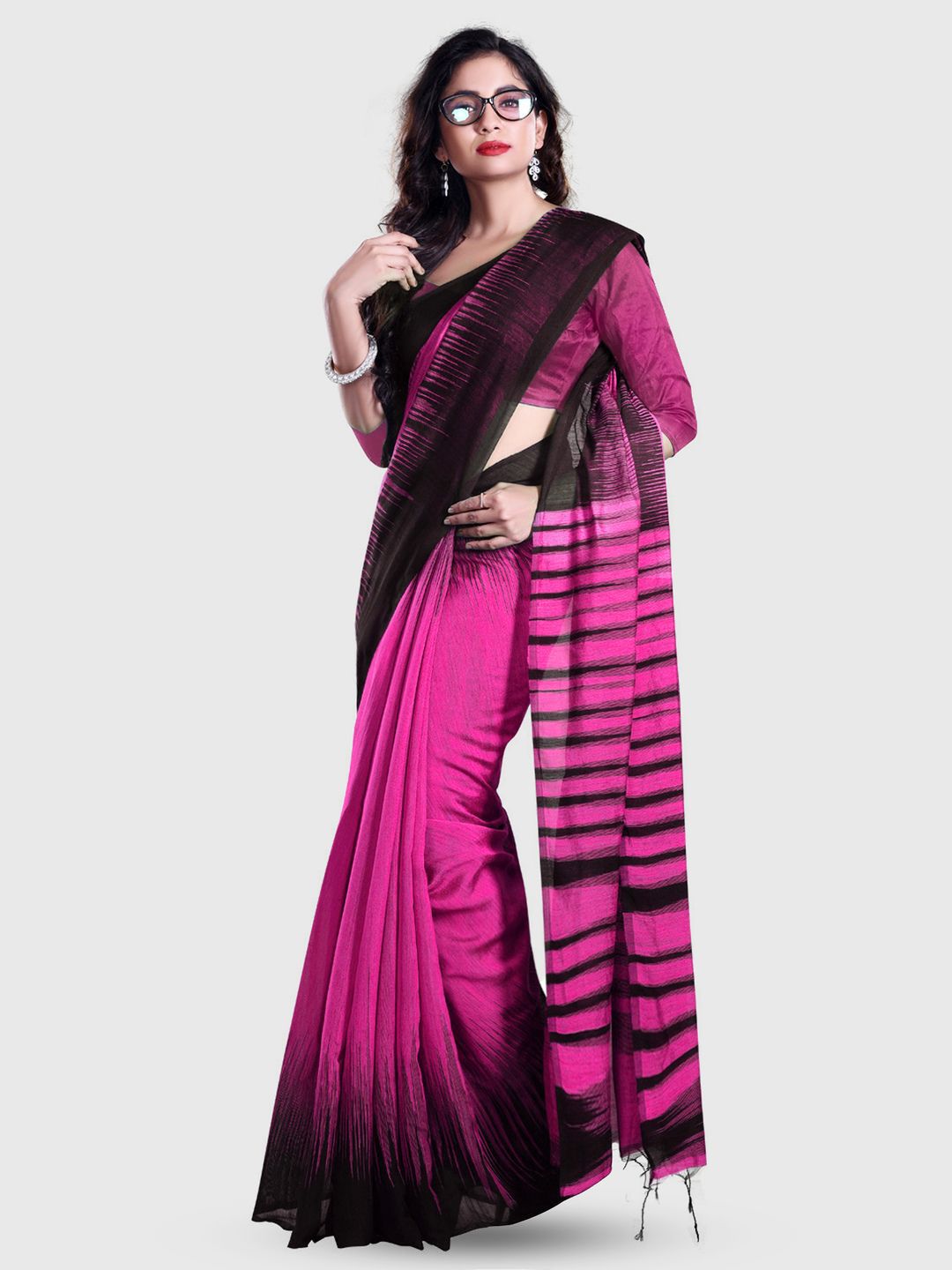 Crochetin Woven Design Silk Cotton Ikat Saree-picture-36
