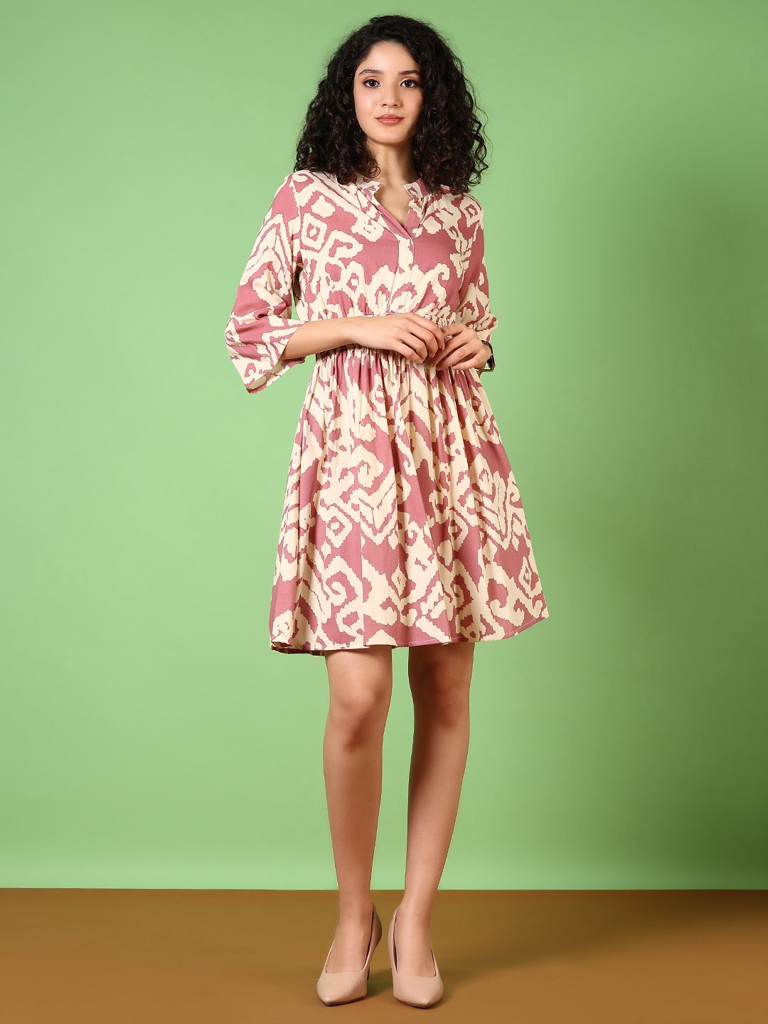 V-Mart Print A-Line Midi Dress-picture-15