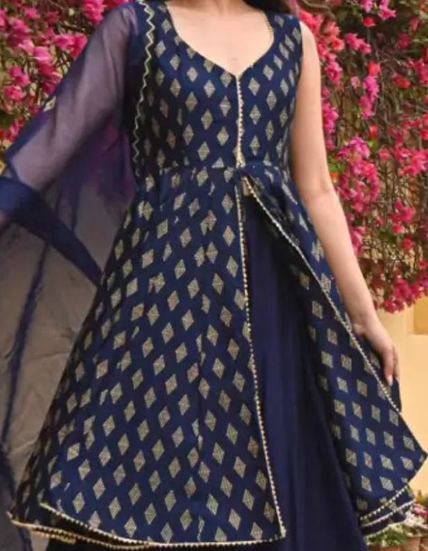 Buy Handish Women Ethnic Motifs Printed Sweetheart Neck Empire Kurta ...