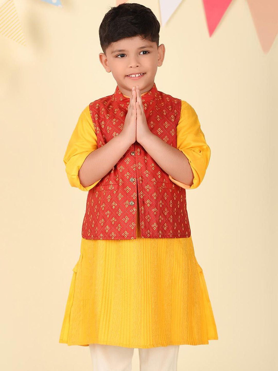 Fabindia Boys Printed Woven Nehru Jacket-picture-17