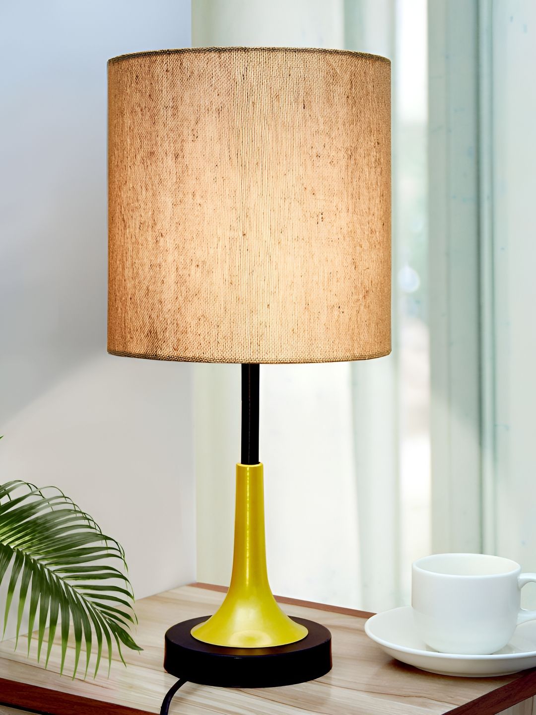 Homesake Beige Metal Industrial Cylindrical Shaped Table Lamp-image-16