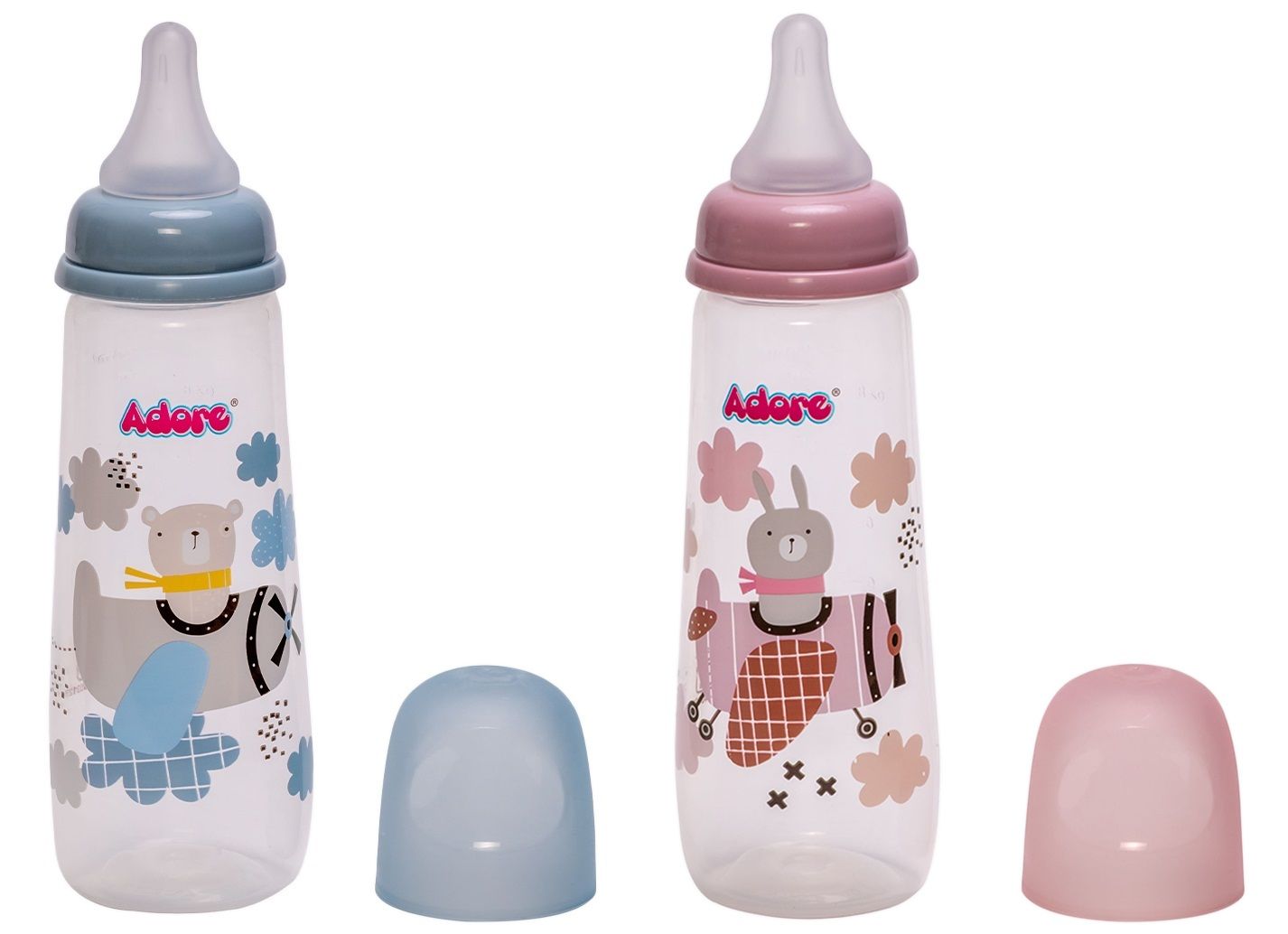 Adore Kids Pack of 2 Printed Feeding Bottles 250ml-picture-22