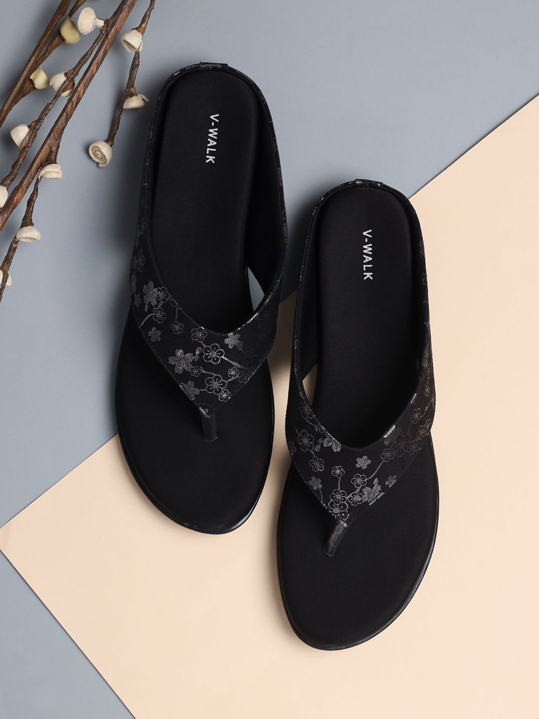 V-WALK Women Printed Open Toe Flats-picture-40