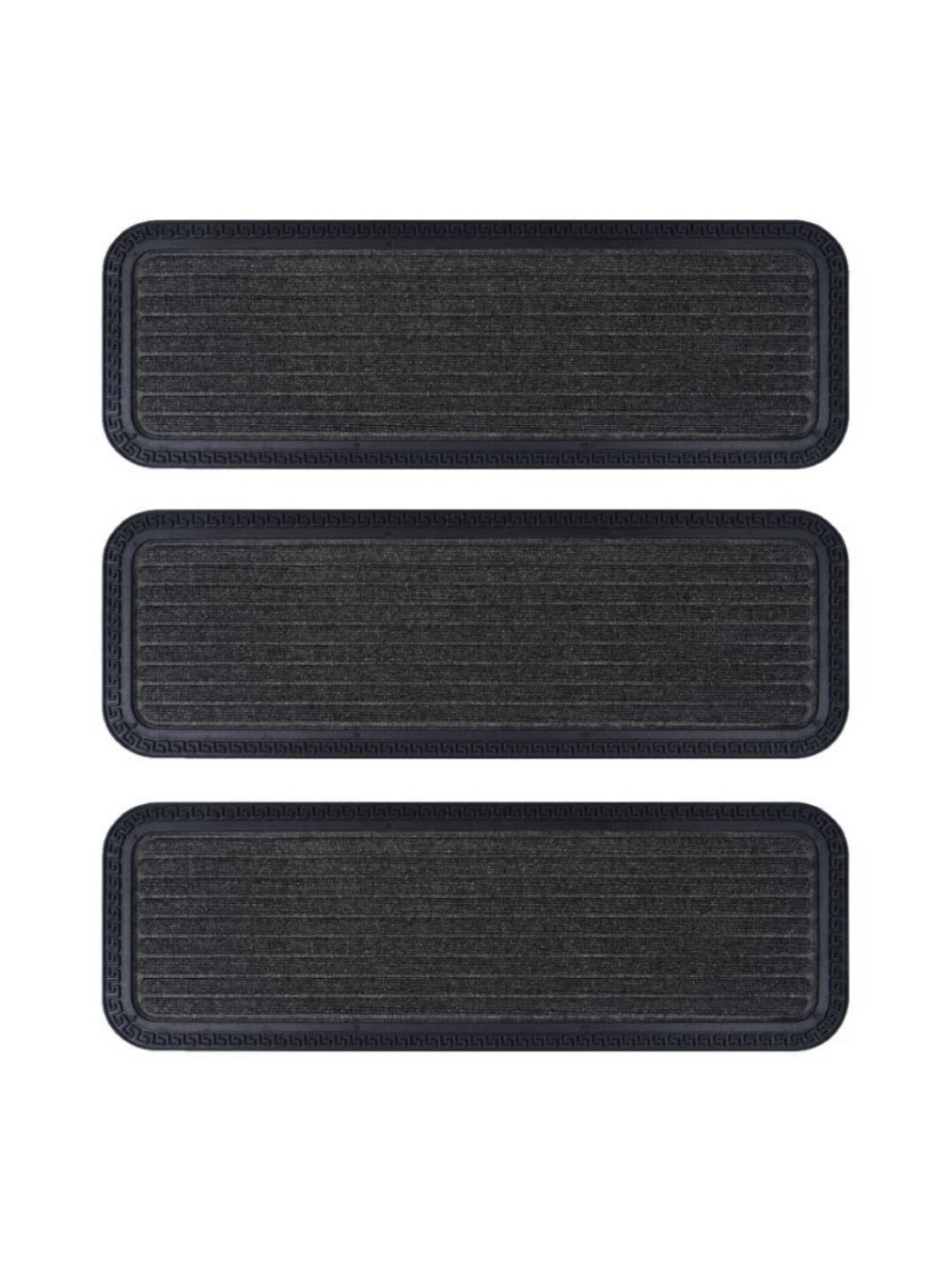 Black gold 3Pc Black Anti Slip Doormats-image-9