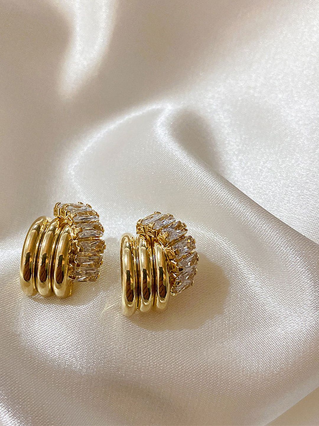 Just Lil Things Artificial Stones Studded Contemporary Shaped Studs-picture-26