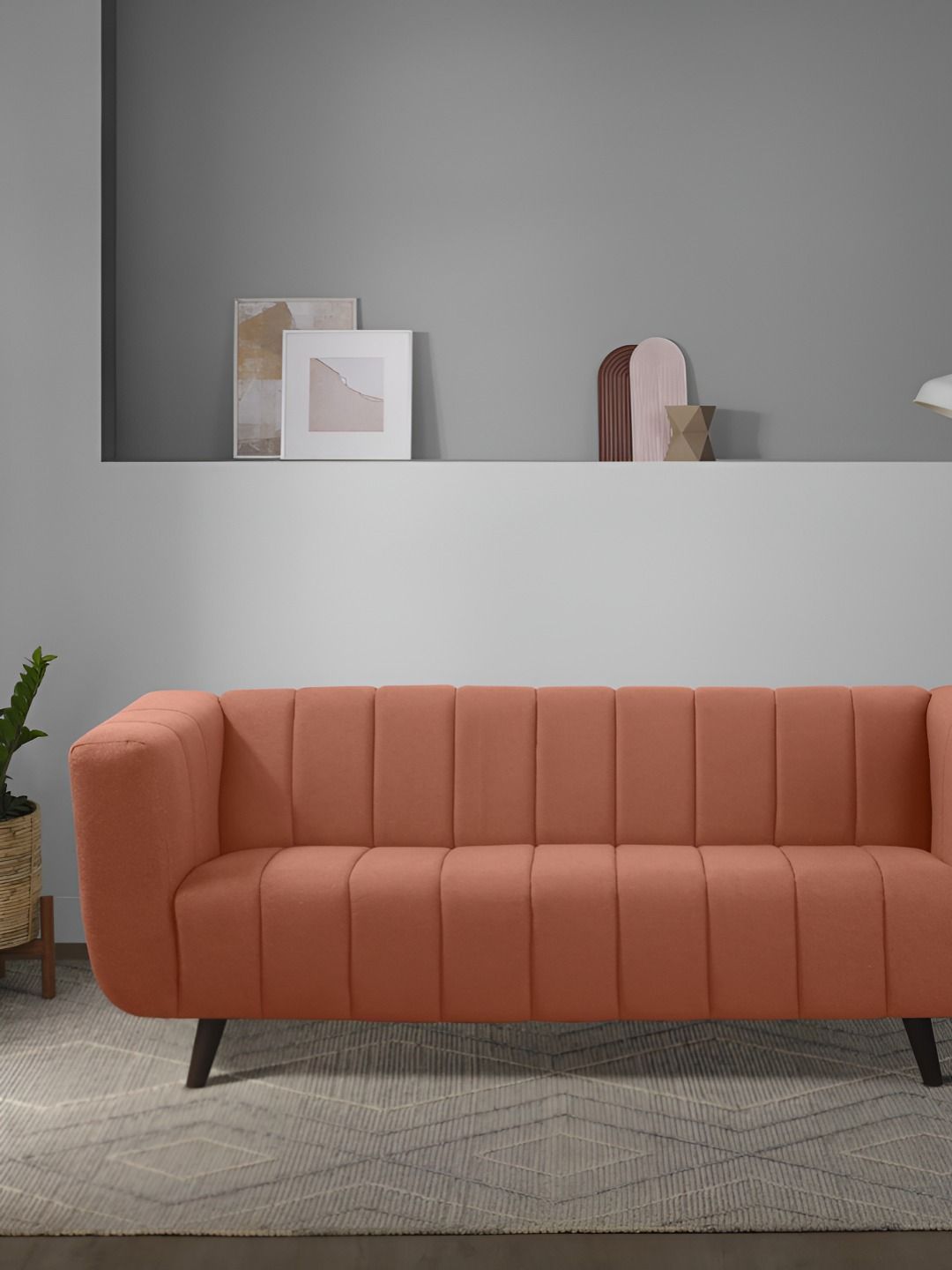 Sleepyhead Kiki3 Seater Sofa Fabric Lava Orange 3 Person Sofa