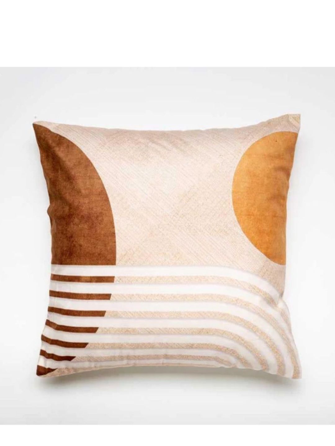Aura Beige & Brown Geometric Square Cushion Covers-image-35