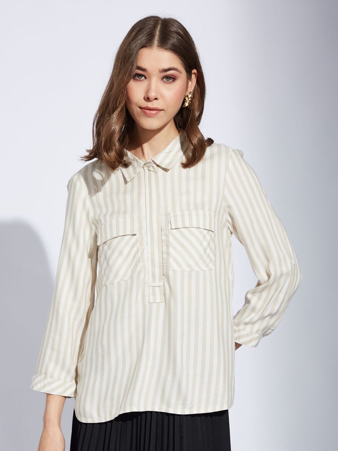Latin Quarters Women Striped Shirt Style Top-picture-15