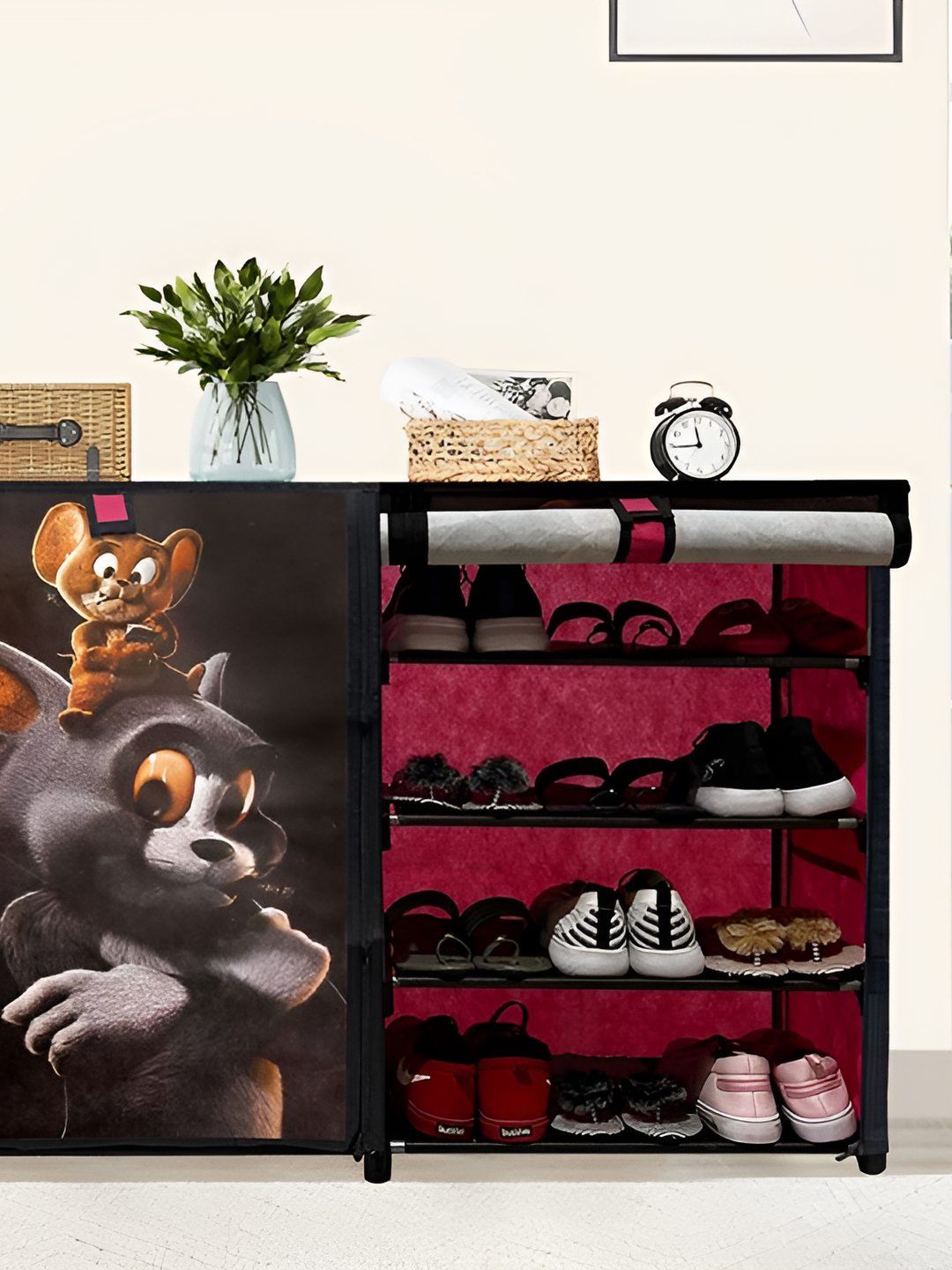 Urban Choice Pink & Grey Tom & Jerry Printed 8 Layer Shoe Rack-picture-17