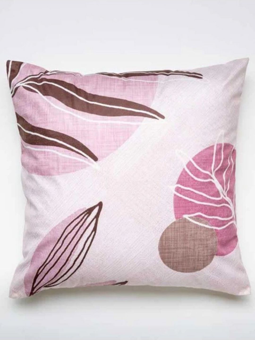 Aura Pink & Brown Floral Printed Square Cushion Covers-picture-31