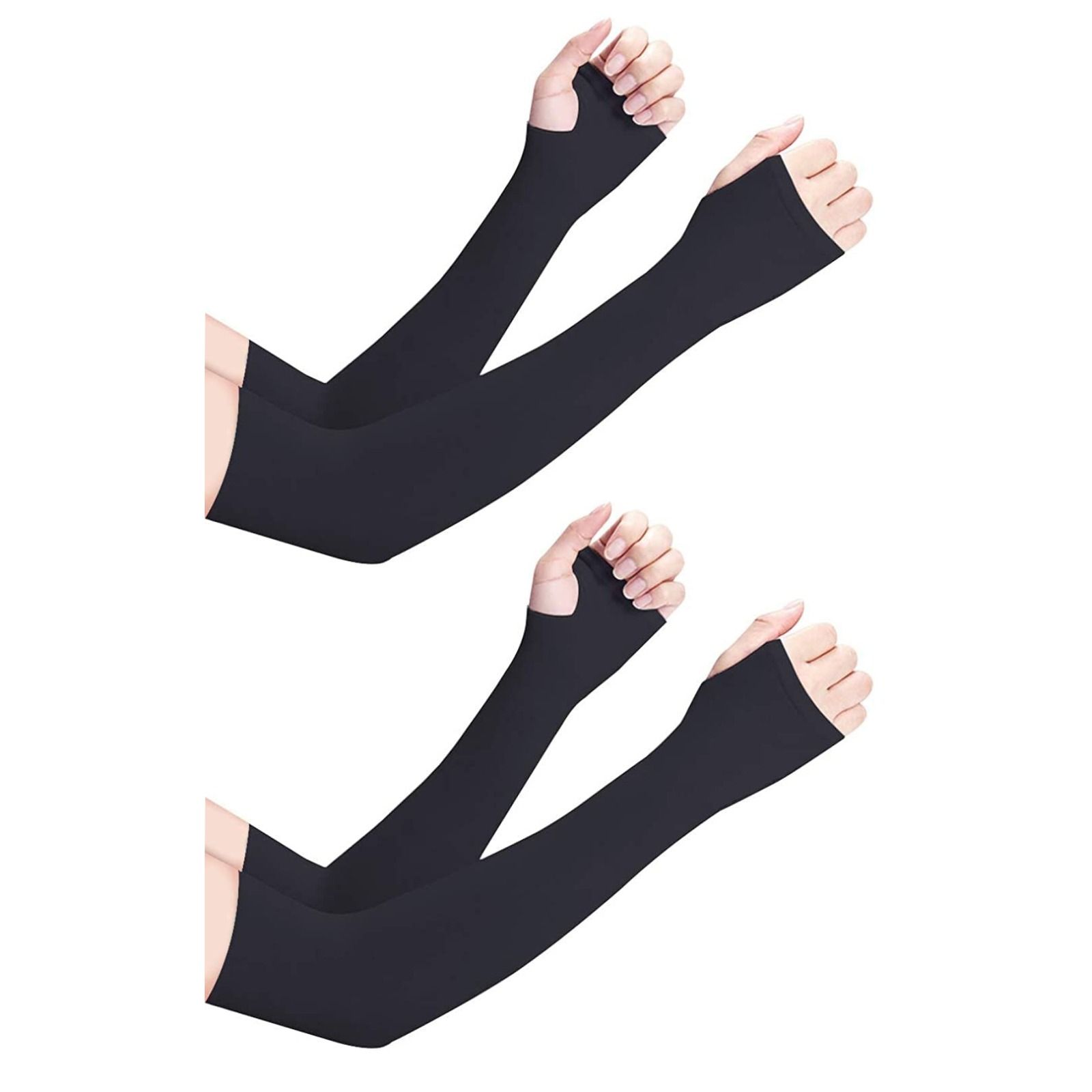 Xjarvis Unisex Pack of 2 UV Sun Protection Hand Sleeves With Thumb Hole Arm Sleeves-picture-24