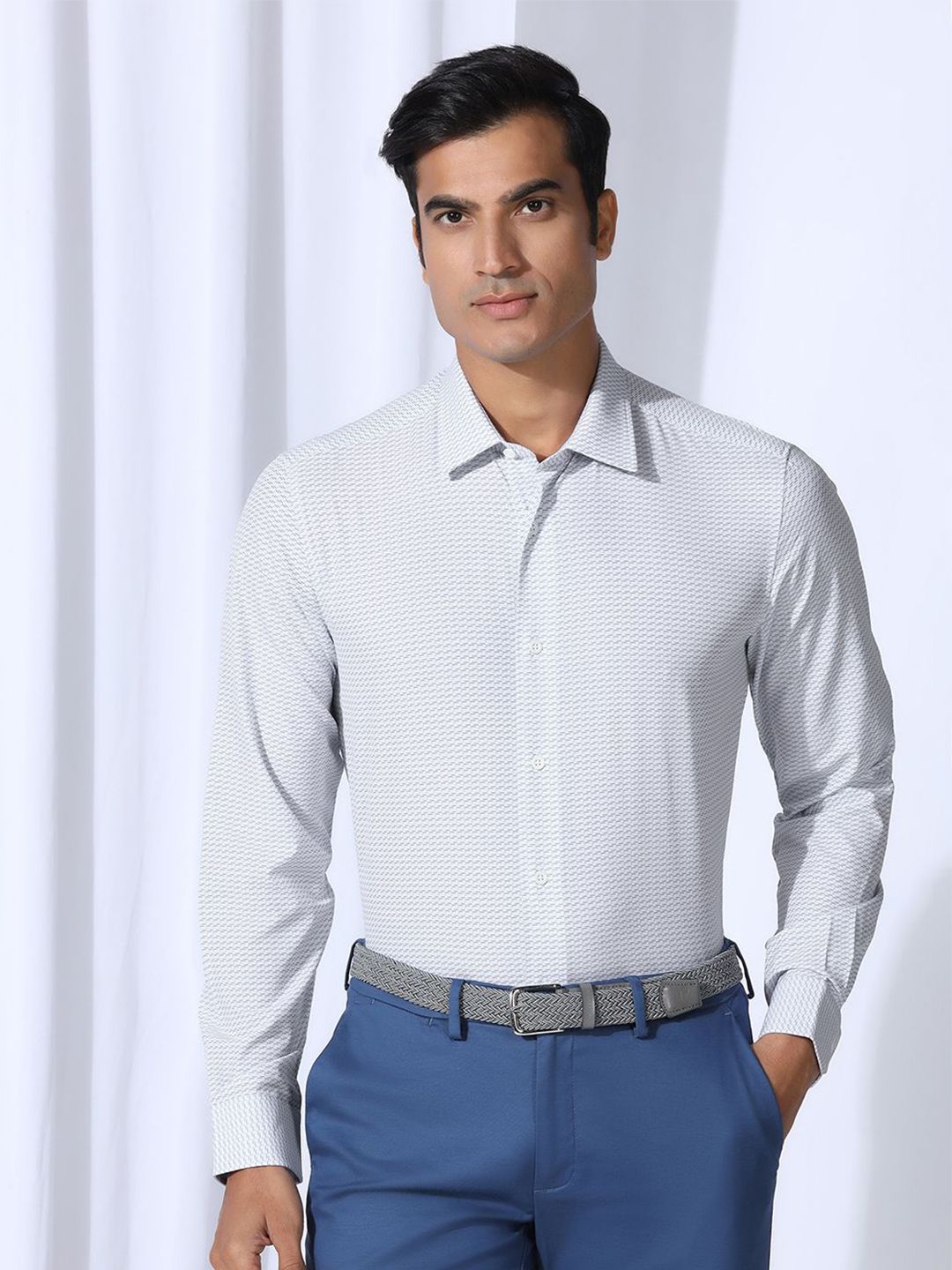 Blackberrys Men Slim Fit Opaque Striped Casual Shirt-picture-33