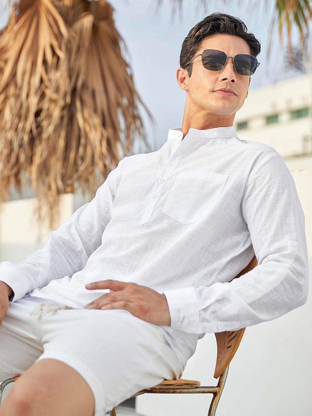 Vida Loca Band Collar Cotton Straight Kurta-picture-17