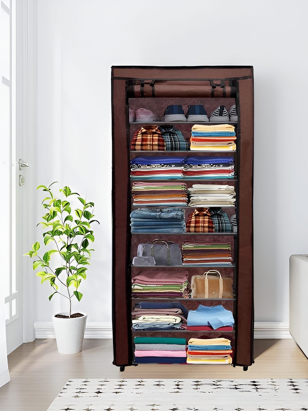 Urban Choice Brown & Black 9 Layer Multi-Utility Rack Cover-picture-20