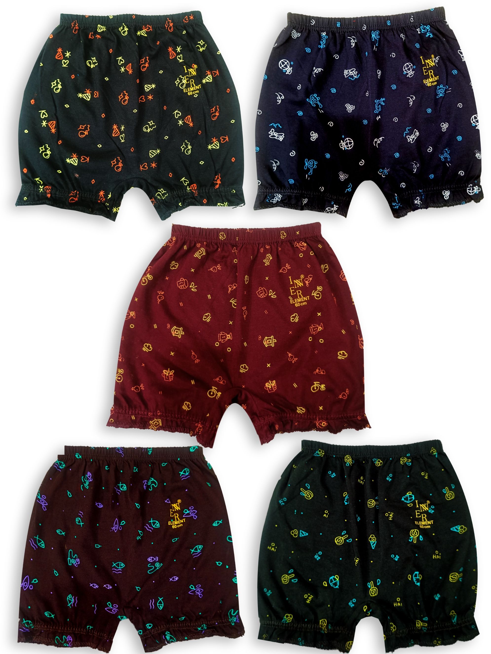 inner element Infant Girls Pack Of 5 Printed Pure Cotton Bloomer BriefsFP_Bloomer_PK5_45-picture-19