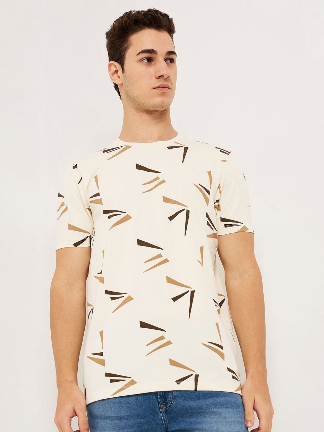 SPYKAR Men Conversational Printed Round Neck Cotton Slim Fit T-shirt-image-9