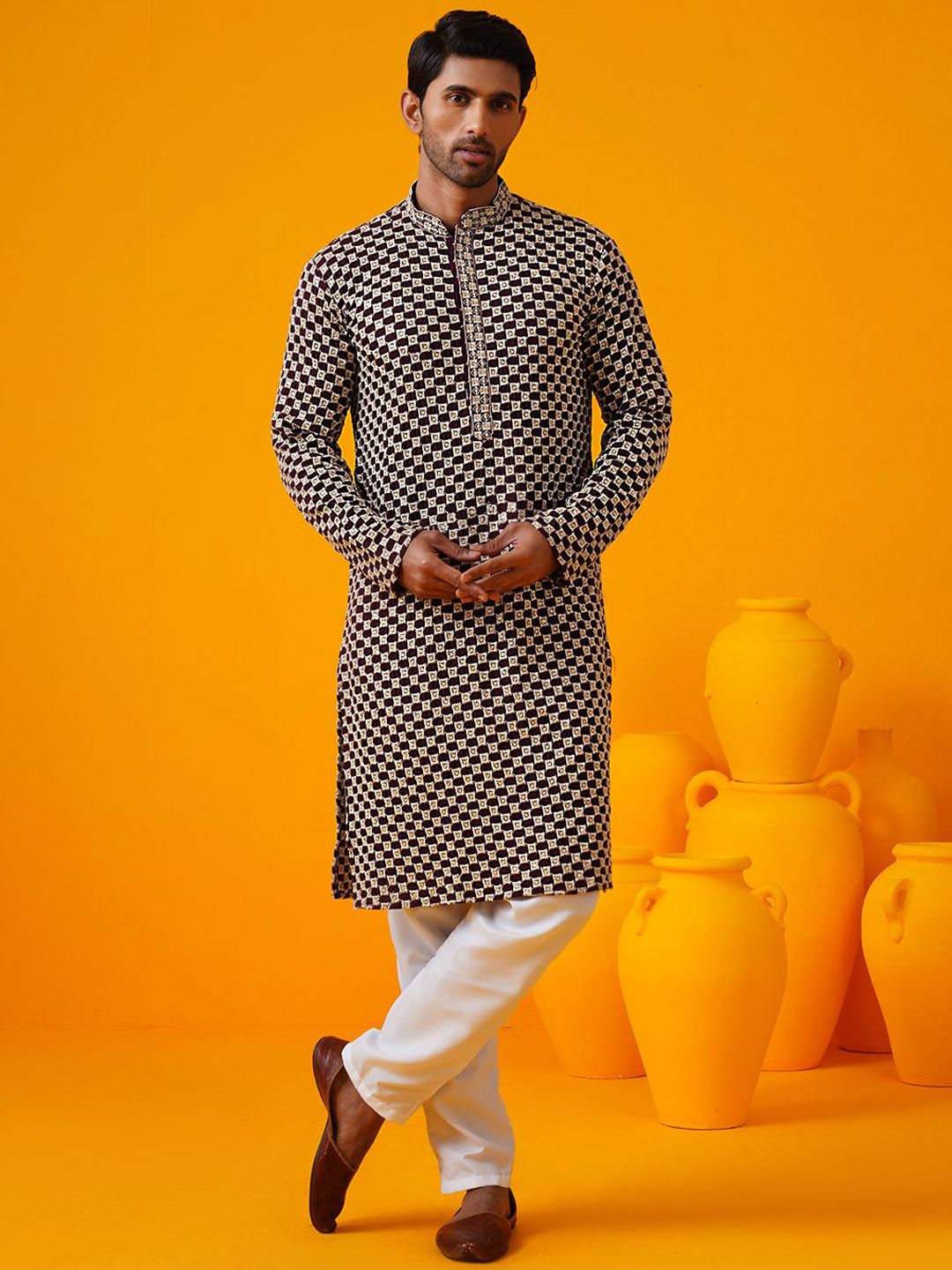 SOJANYA Men Embroidered Thread Work Kurta-picture-27