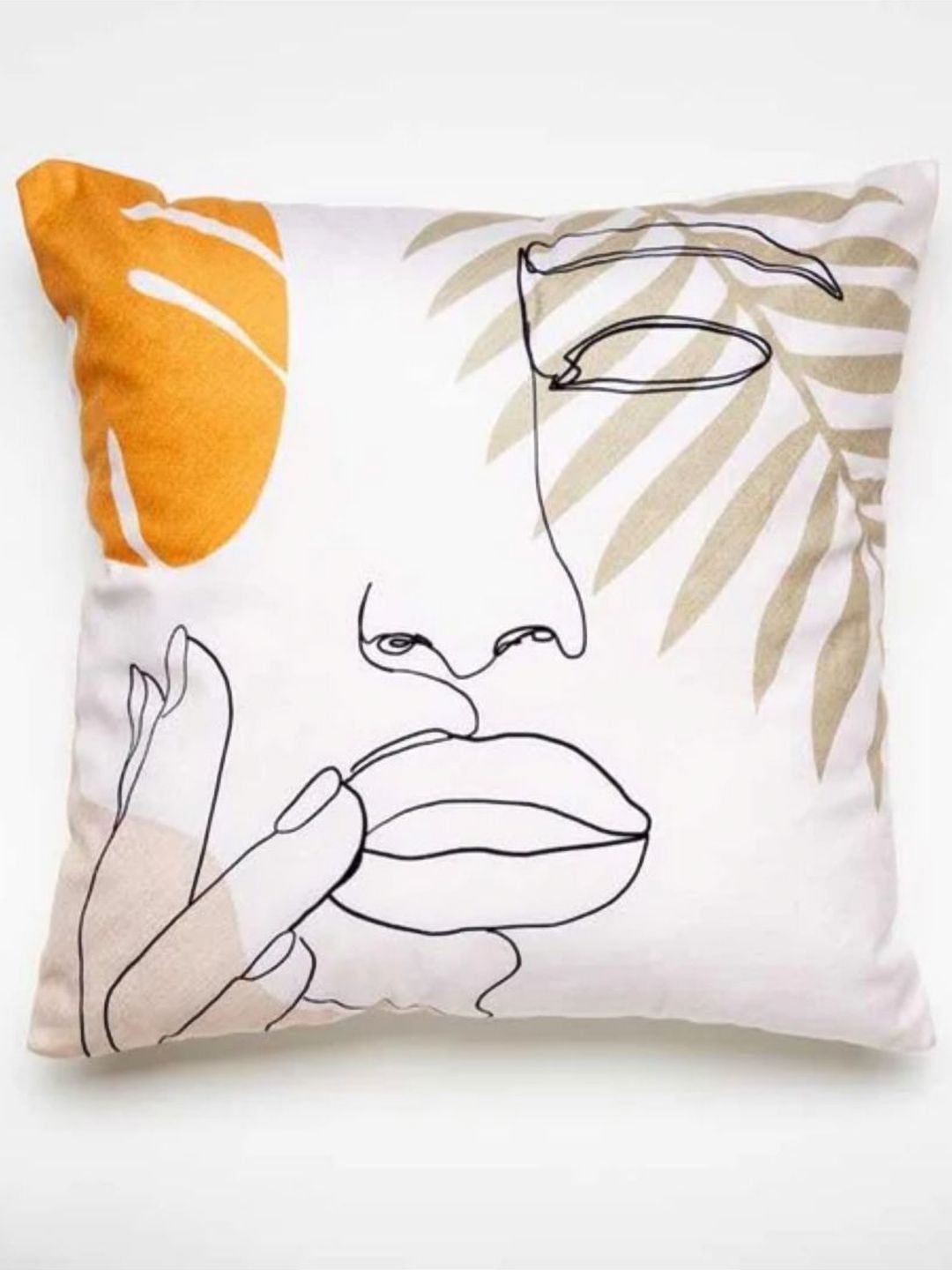Aura Off White & Black Floral Square Cushion Covers-image-15