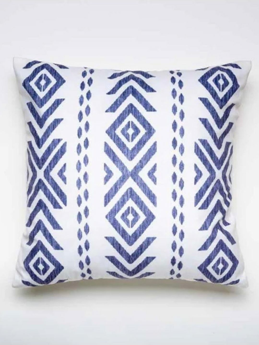 Aura White & Blue Geometric Printed Square Cushion Covers-image-16