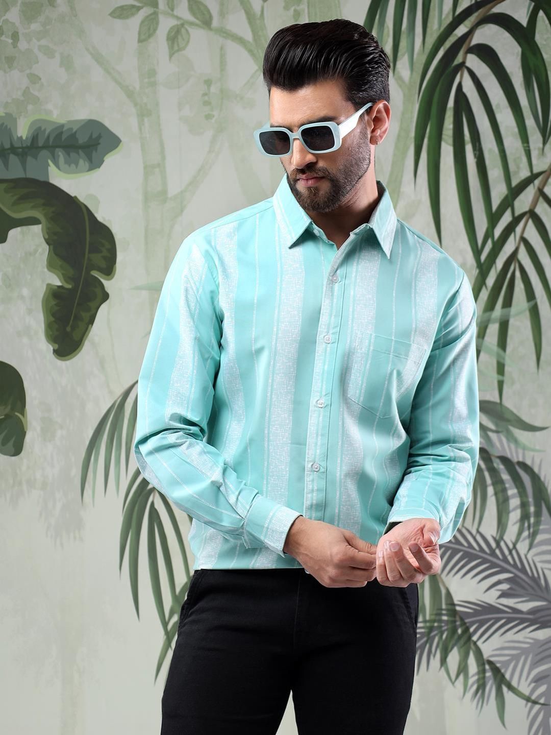 Kotty Men Multi Stripes Opaque Striped Casual Shirt-image-27