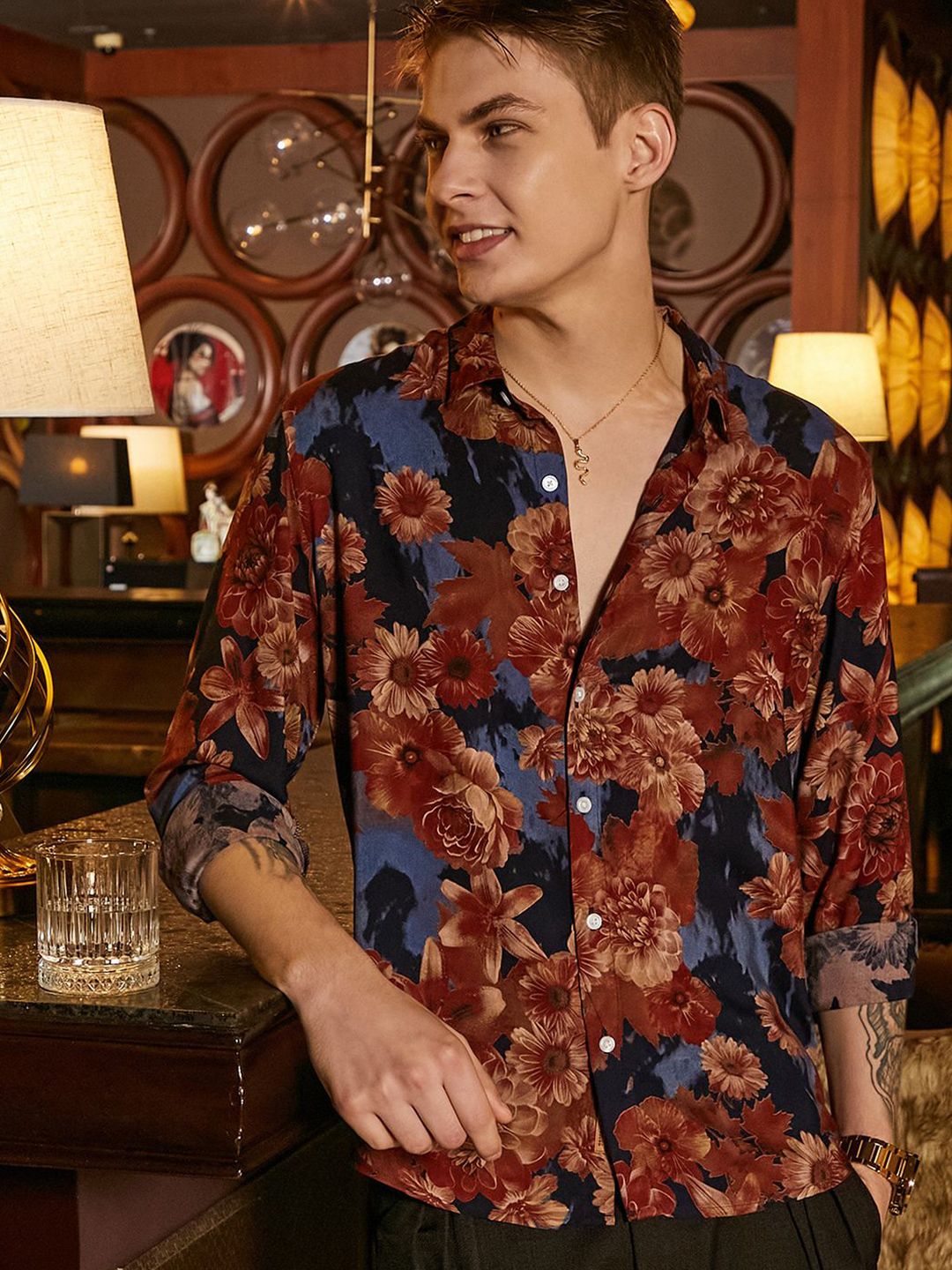 cahoot Campus Sutra Men Comfort Fit Spread Collar Floral Printed Casual Shirt-picture-34