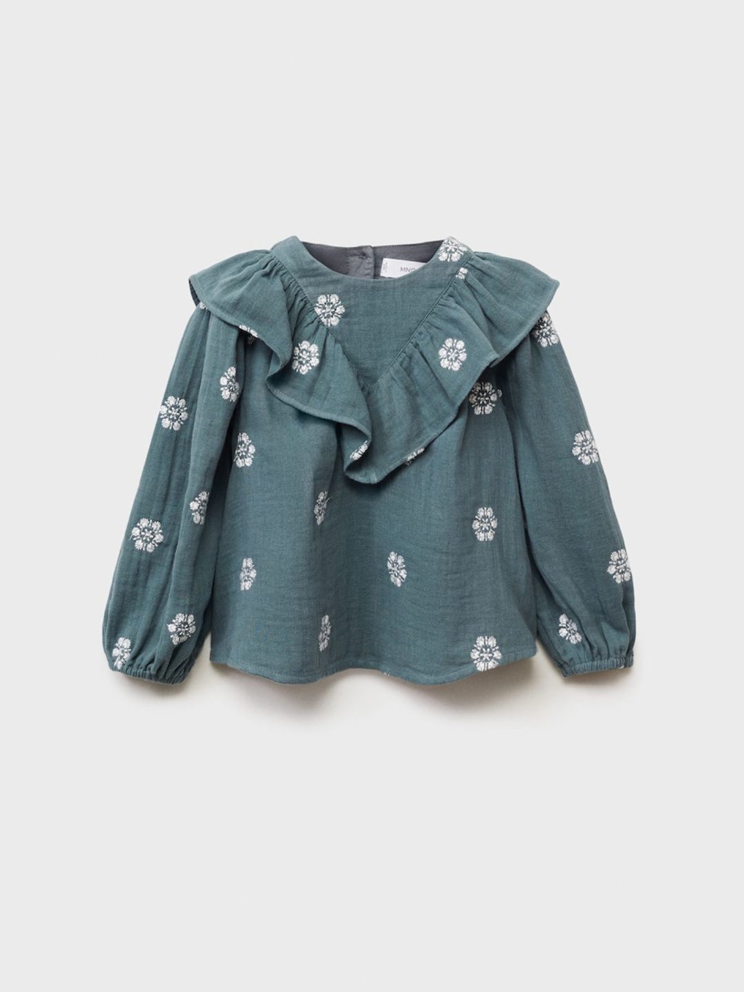Mango Kids Girls Floral Embroidered Pure Cotton Top-picture-17