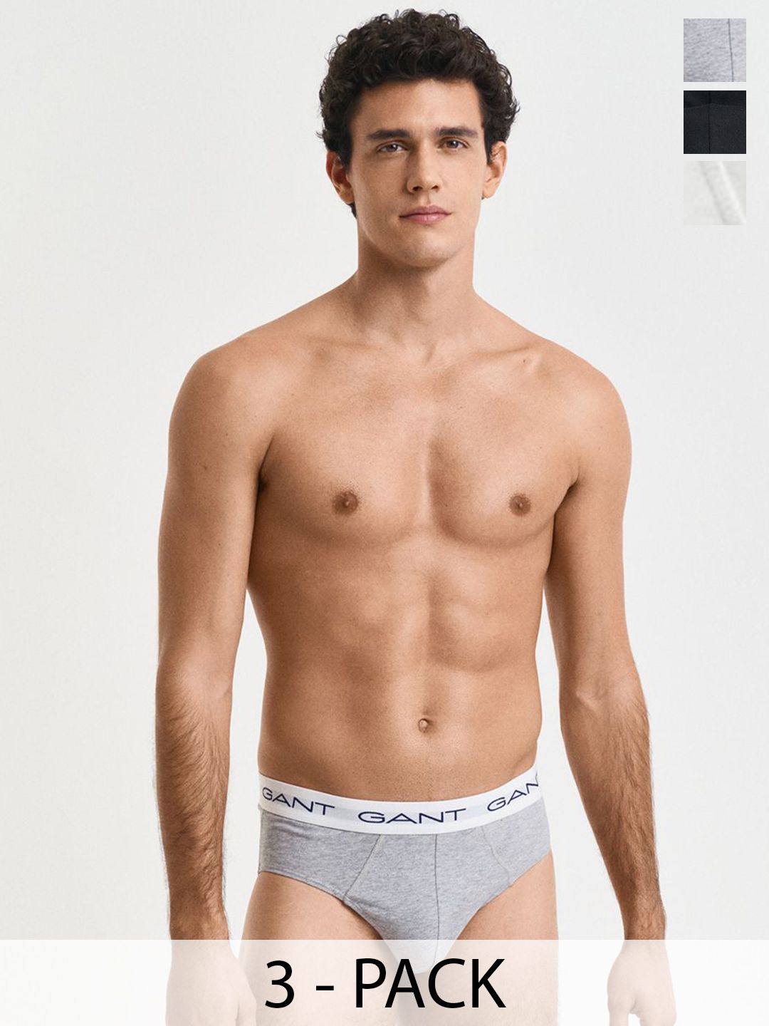 GANT Men Pack Of 3 Basic Solid Mid Rise Briefs GMS25-090002300194-picture-45