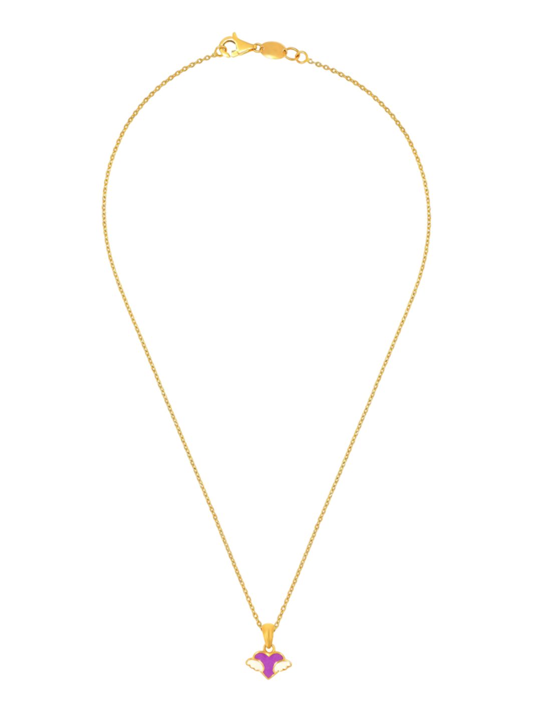 BHIMA 22K BIS Hallmark 916 Purity Yellow Gold Fairy Heart Kids Necklace-picture-27