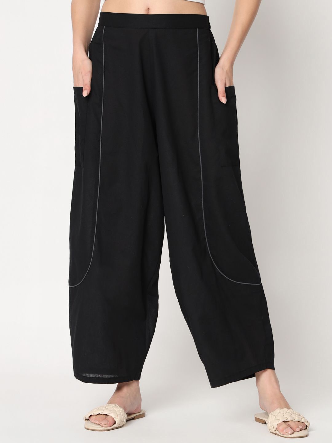 9rasa Women Cotton Straight Palazzos-picture-33
