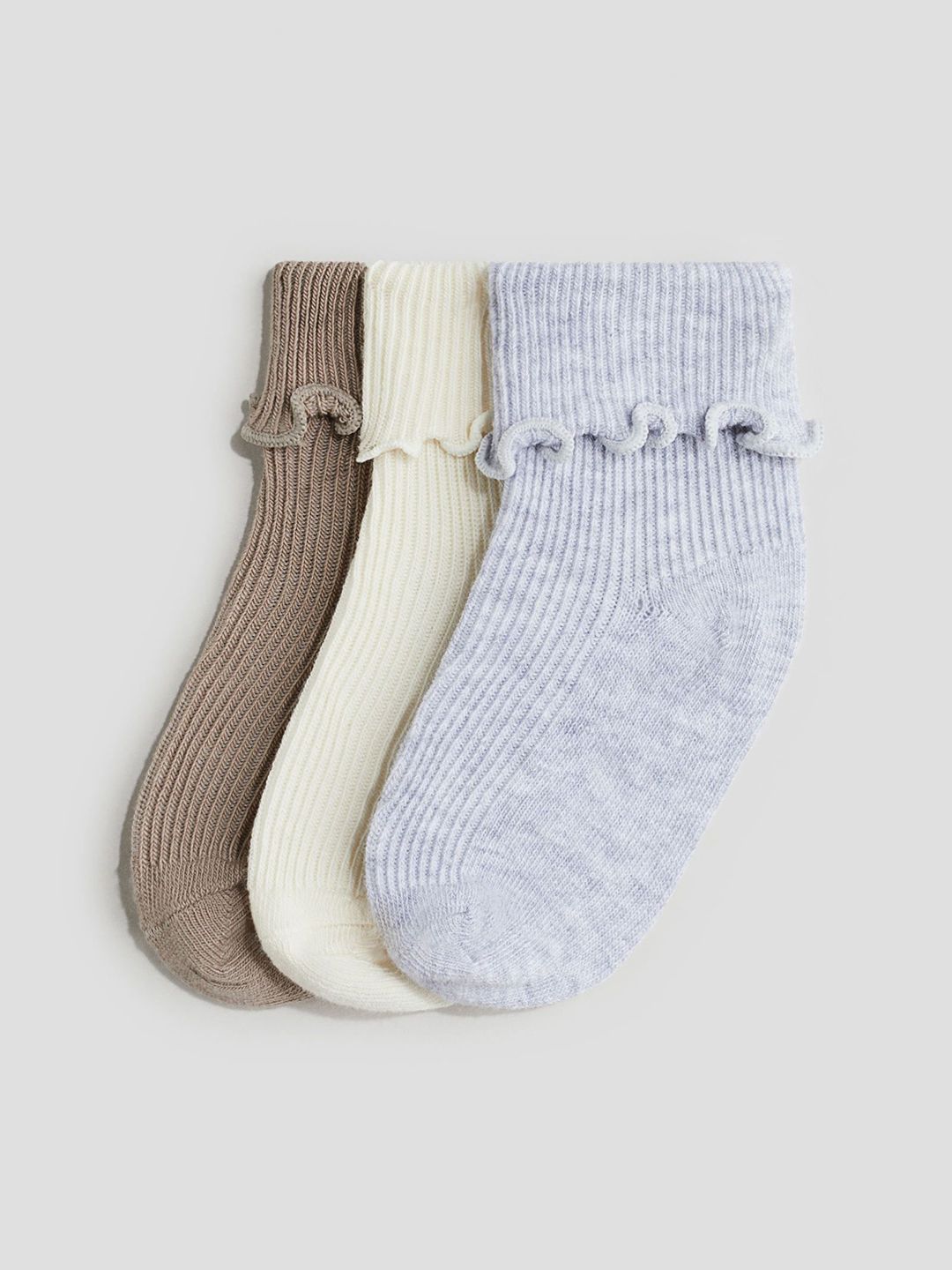 H&M Girls 3-Pack Overlocked Foldover Socks-picture-15