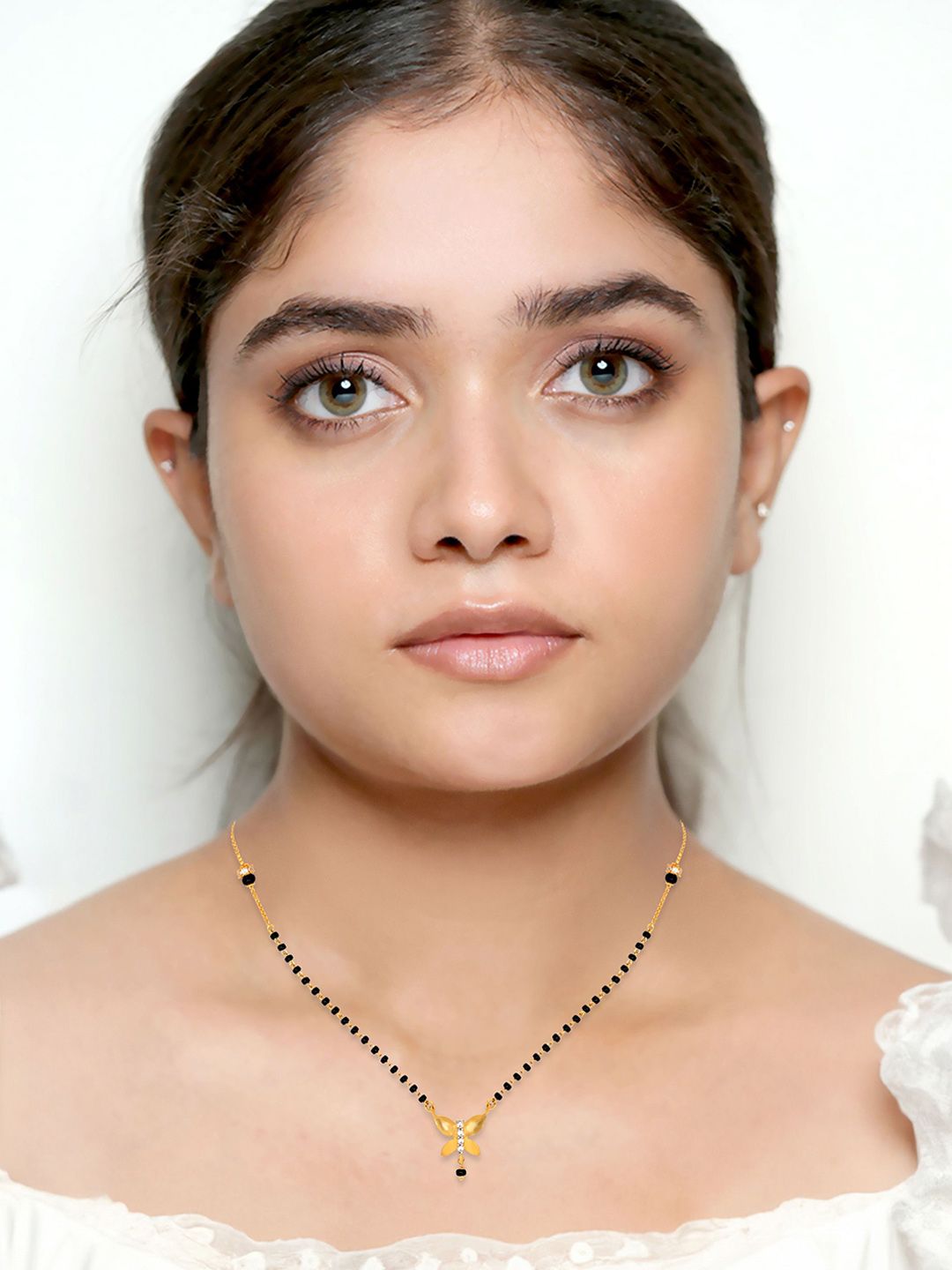 BHIMA 22K BIS Hallmark 916 Purity Yellow Gold Black Beaded Butterfly Fancy Chain-picture-25