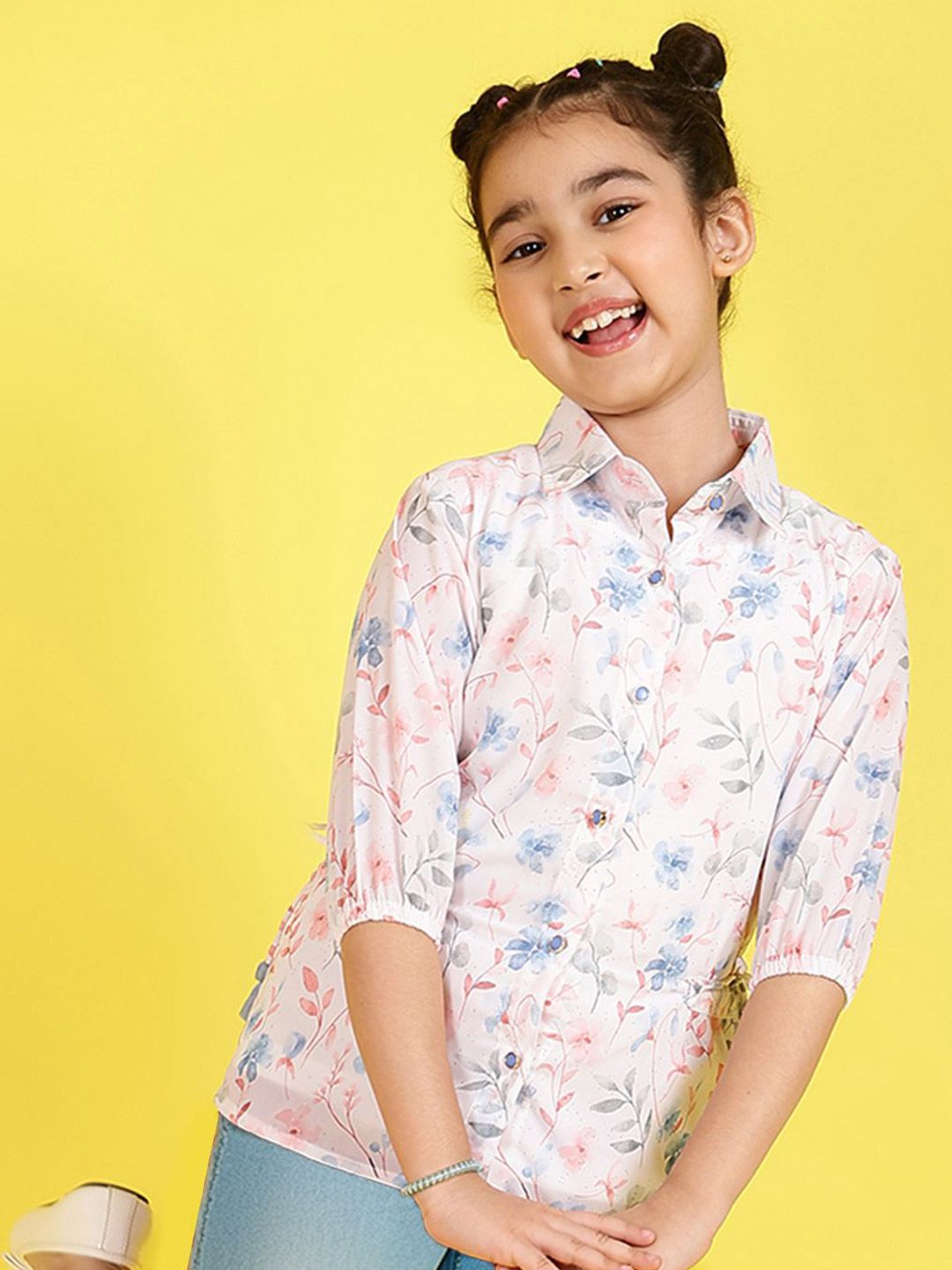 Ishti Floral Print Shirt Style Top