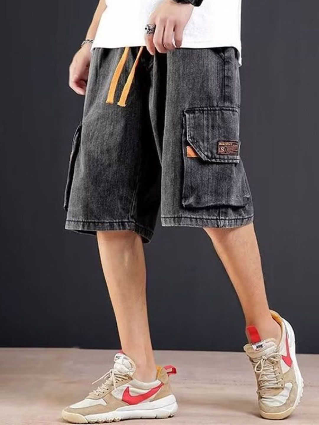 HERE&NOW Men Modal Denim Shorts-picture-26