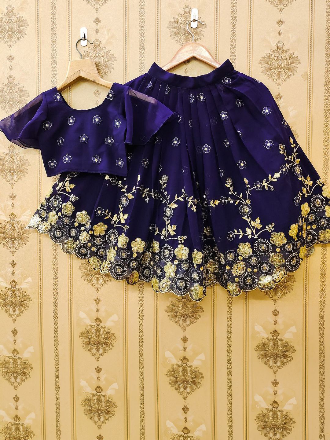 BAESD Girls Embroidered Sequinned Ready to Wear Lehenga &-picture-21