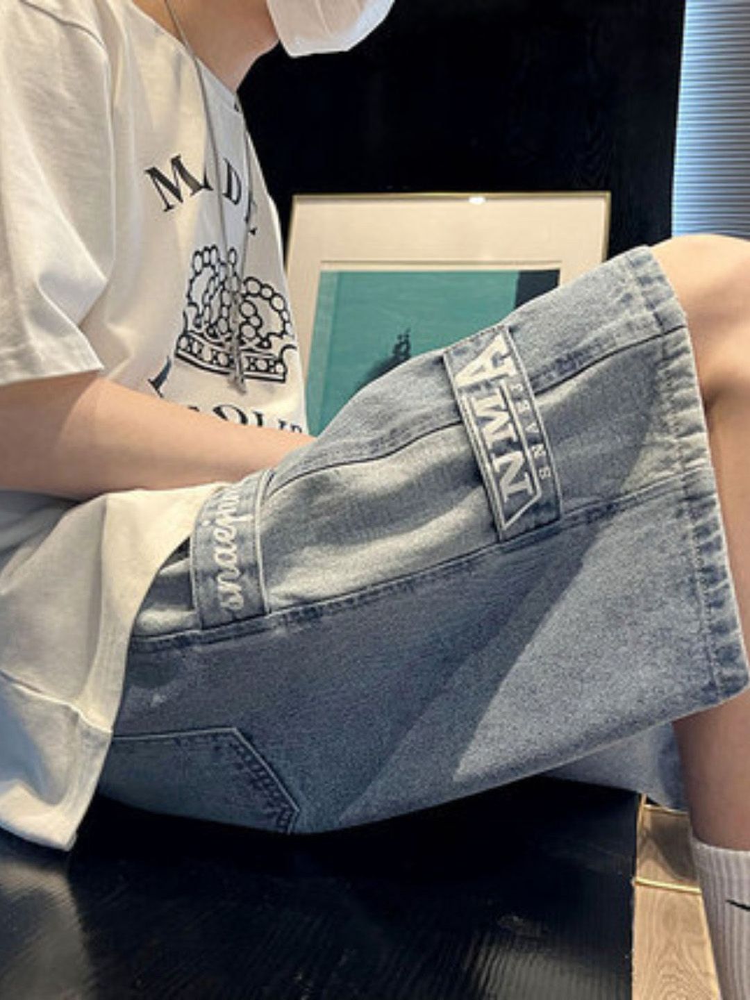 HERE&NOW Men Loose Fit Denim Shorts-picture-36
