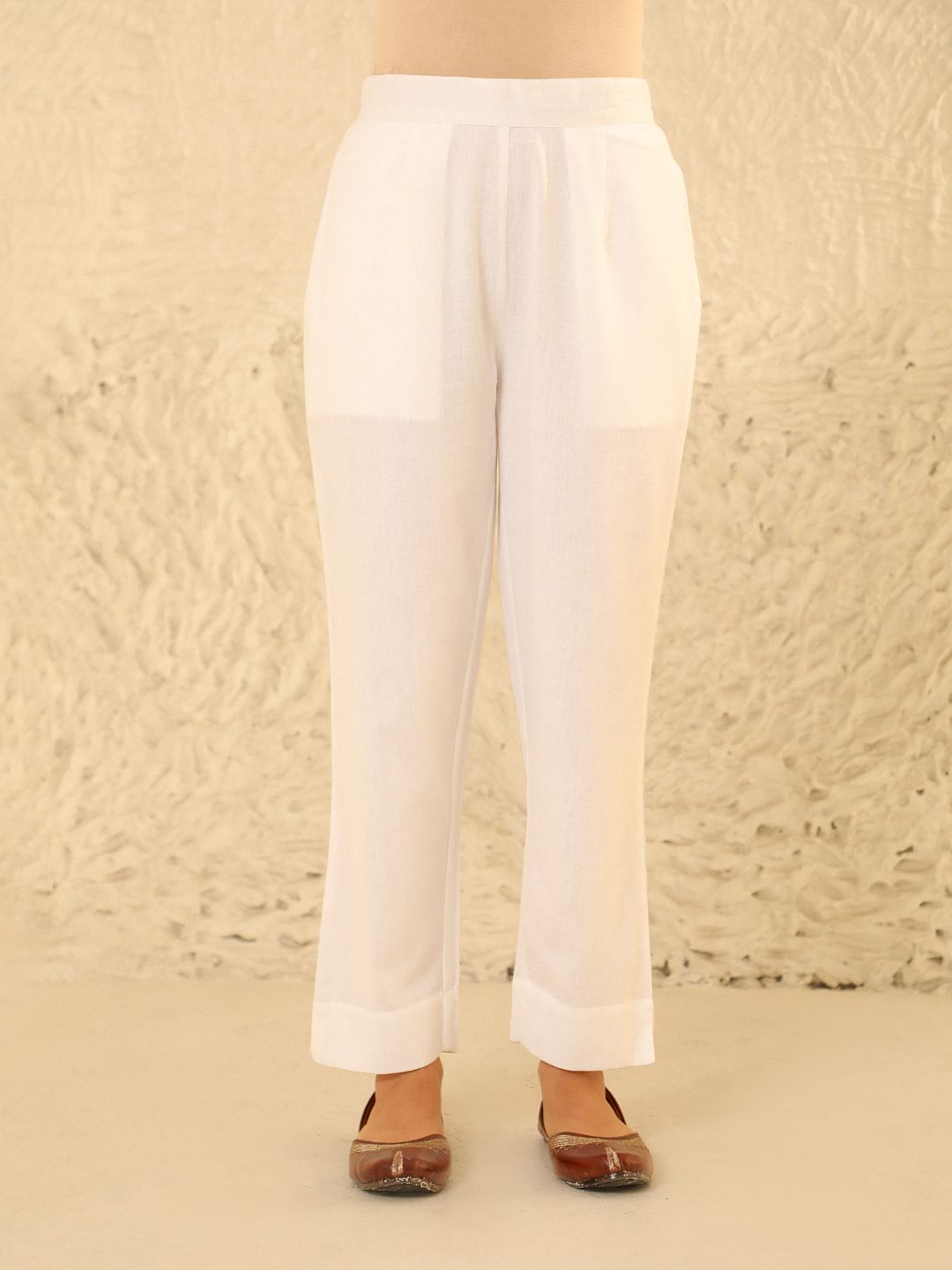 House of Chikankari Women Relaxed Straight Leg Trousers-picture-32