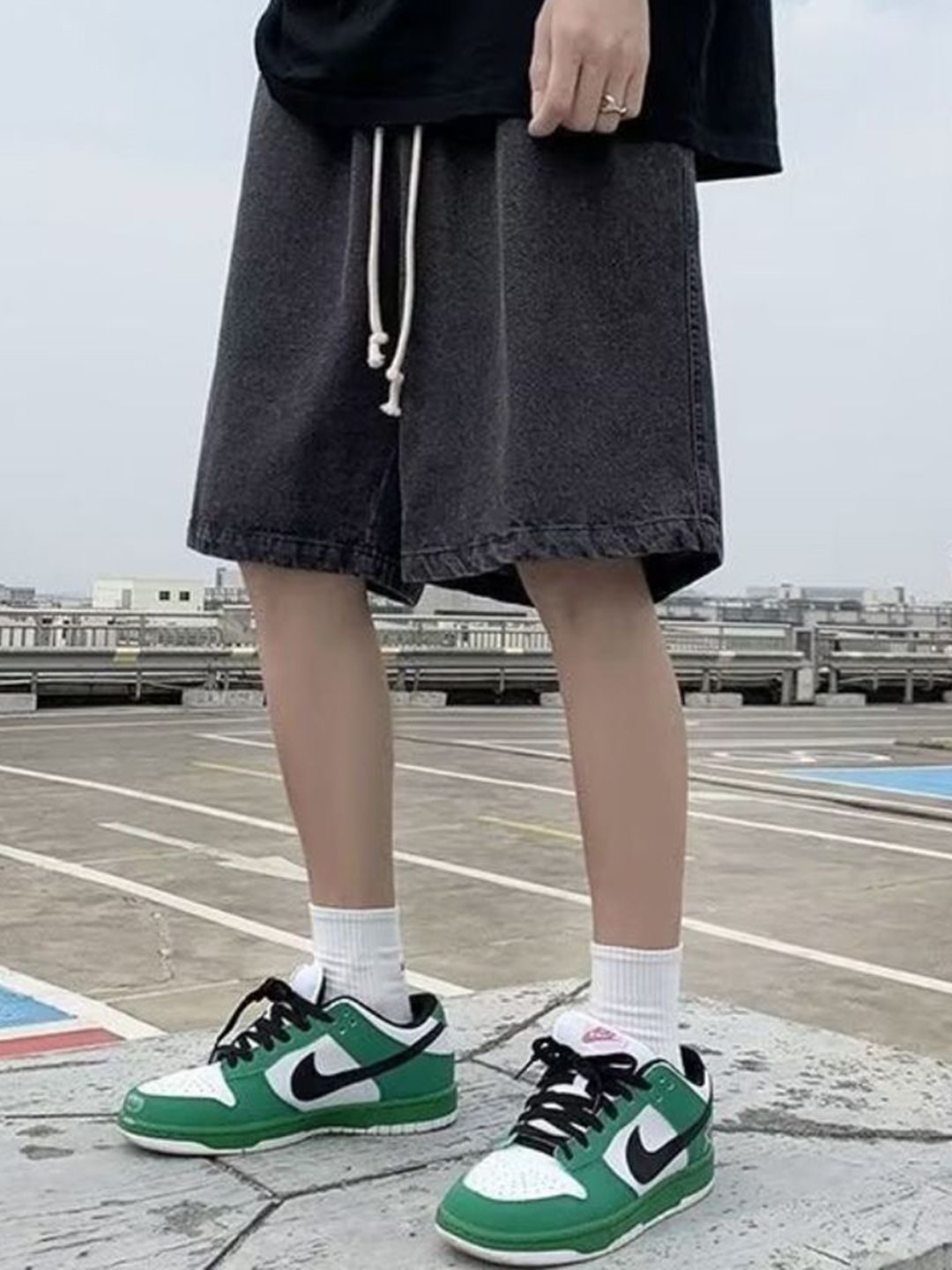 HERE&NOW Men Loose Fit Denim Shorts-picture-38