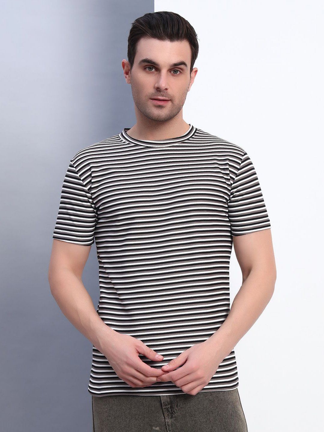 Metronaut Men Striped Slim Fit T-shirt-picture-15