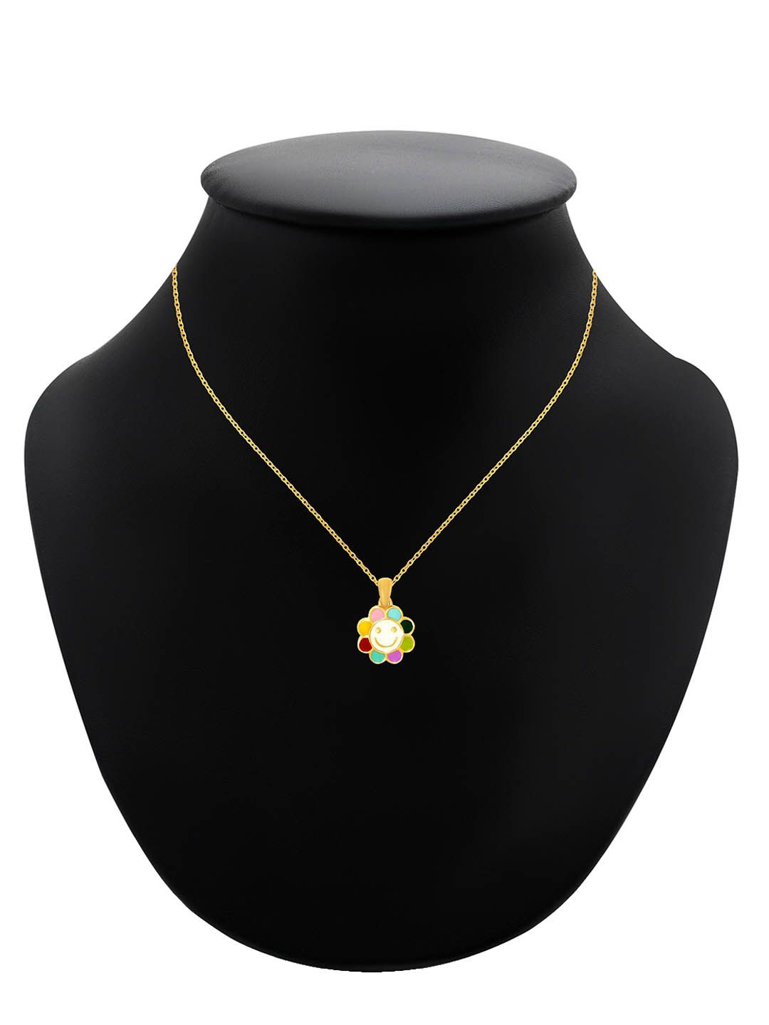 bhima 22K BIS Hallmark 916 Purity Yellow Smiley Flora Kids Necklace-picture-49