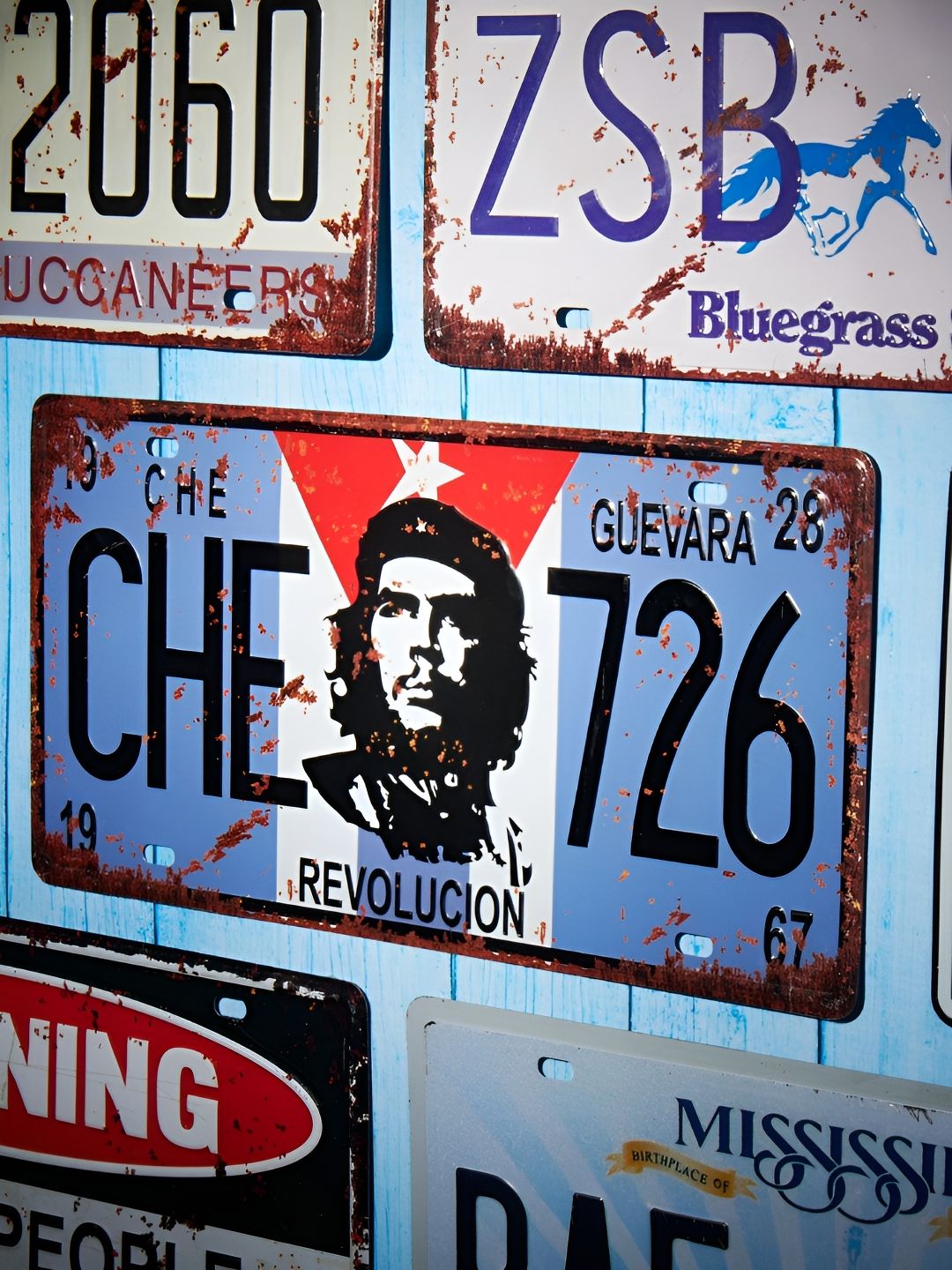 eazy wagon White & Blue Number Printed Wall Plate-picture-30